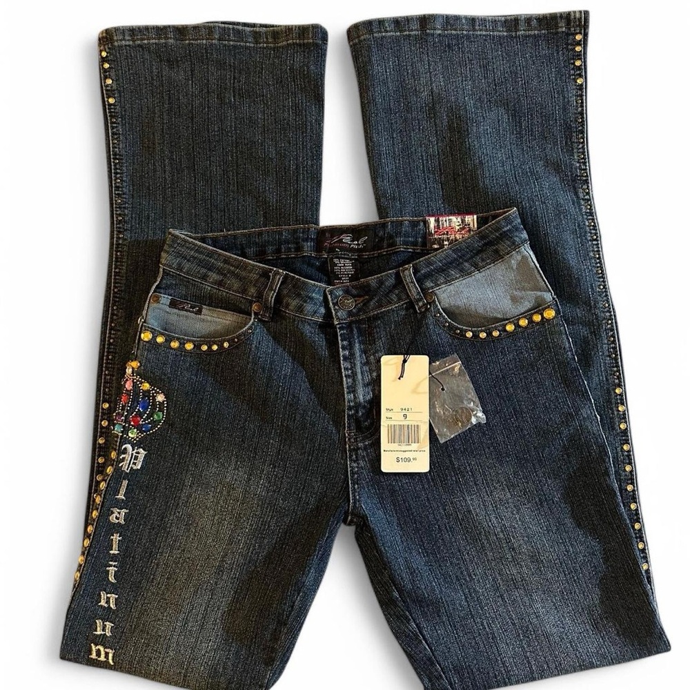 Women's Blue Jeans with Embellishments